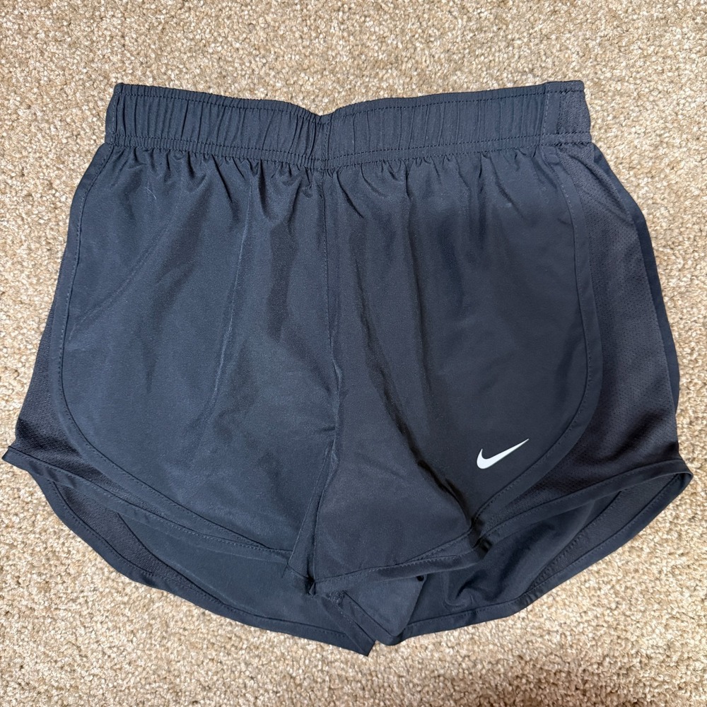 Nike Dri-Fit Running Athletic Shorts Womens XS Black Built In Brief Logo 3in